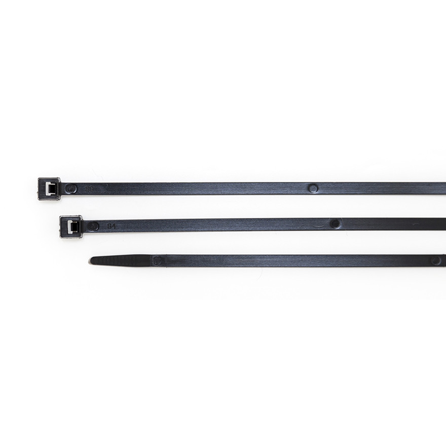 450mm x 7.5mm Black UV Nylon Cable Tie (100) (54kg Min Strength)